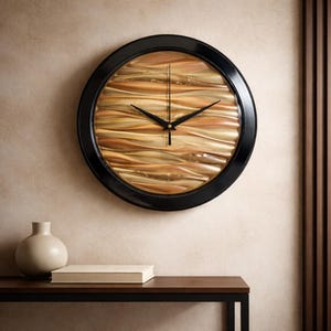 Modern Resin Wall Clock-14 Inch | Hand Crafted | Minimalist Home Decor | Living Room, Office, Bedroom