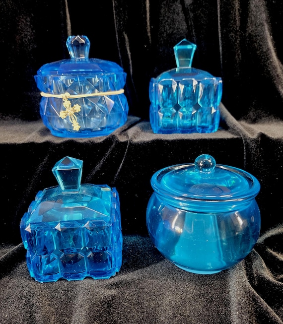 Handmade Glass-Like Resin Storage Jar with Lid • Teal Blue • Home Decor • Gift for Her