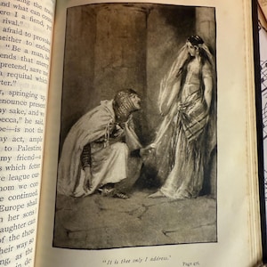 Original Antique leather bound book, Ivanhoe by Sir Walter Scott, Bart - 1907