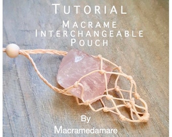 Tutorial Macrame Interchangeable Pouch Necklace