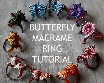 Tutorial de anel borboleta macramê