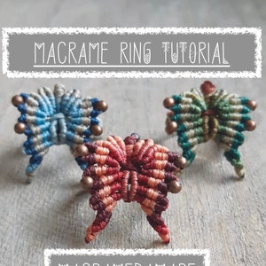 Macrame Butterfly Ring Tutorial image 2