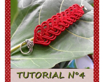 Macrame Tutorial 4  Valentine's Bracelet /  PDF  Bracelet macrame Pattern / Macramedamare