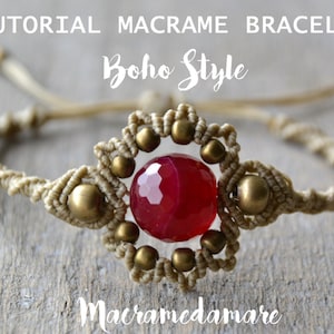 Macramé Bracelet Tutorial / Boho Macramé Bracelet by Macramedamare image 1