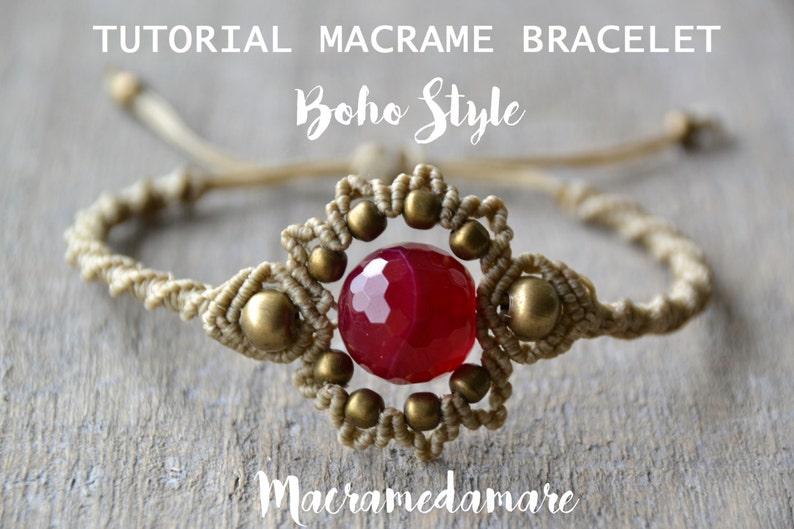 Macramé Bracelet Tutorial / Boho Macramé Bracelet by Macramedamare image 1