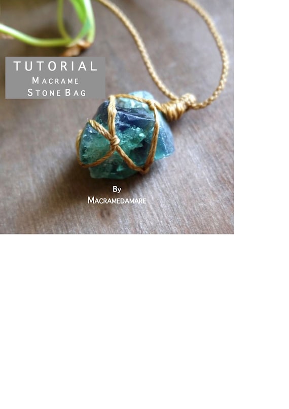 Tutorial n2  Macrame Stone Holder  /   Macrame bag stone/ Macrame wrapping Tutorial