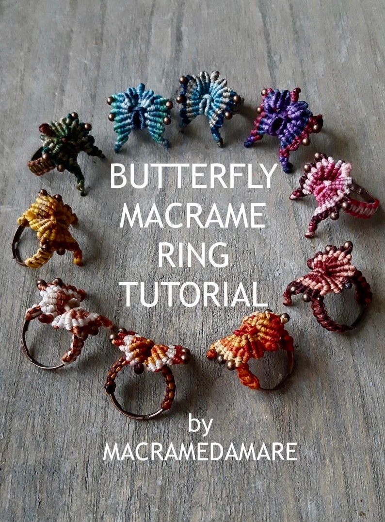 Macrame Butterfly Ring Tutorial image 1