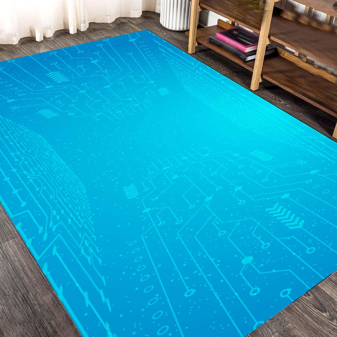 Pcb Rug Digital Circuit Rug, Minimal Tech Pattern Design, Futuristic Technology ...