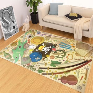 Anime Map Rug, Anime Game Map Rug, Anime Home Decor, Anime Rug for Bedroom, Anime Fan Gift, Custom Anime Rug, Anime Gift, Anime Gift Her