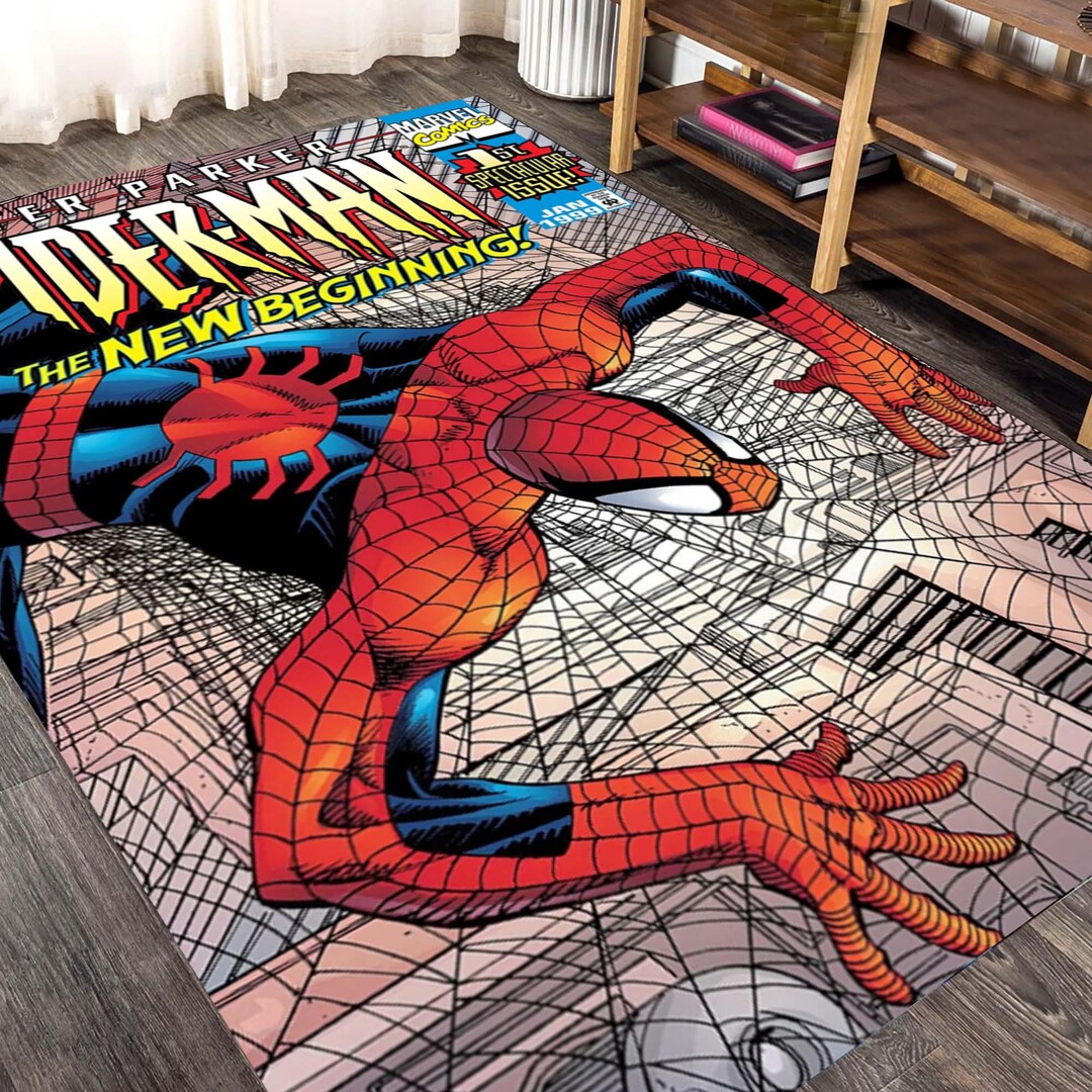 Amazing Spider Man Rug, Classic Comic Cover Carpet, Comics Spider Man ...