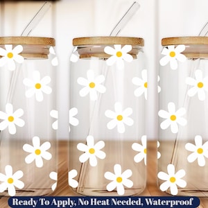 16oz & 20oz Flowers Libbey SVG, Spring Libbey Svg, Boho Daisies Can, Cricut Silhouette