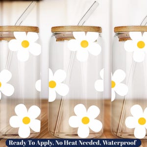 16oz & 20oz Flowers Libbey SVG, Spring Libbey Svg, Boho Daisies Can, Cricut Silhouette