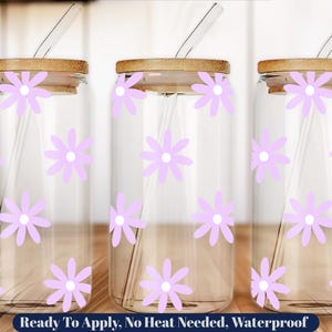 16oz & 20oz Flowers Libbey SVG, Spring Libbey Svg, Boho Daisies Can, Cricut Silhouette
