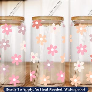 16oz & 20oz Flowers Libbey SVG, Spring Libbey Svg, Boho Daisies Can, Cricut Silhouette