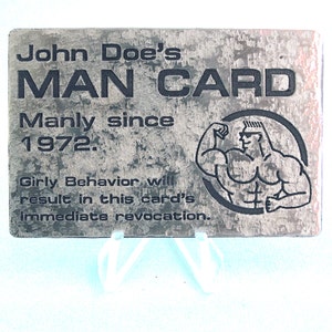 Man Card Etched Metal Wallet Card Carta uomo personalizzata per uomini virili immagine 3