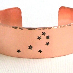 Seven Sisters Constellation Cuff Bracelet The Pleiades Hand Stamped Copper image 2