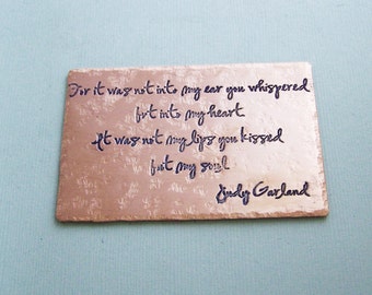 Etched Metal Wallet Card - Judy Garland - Personalized Gift - Wedding - Anniversary -Valentine's Day  - Accessories