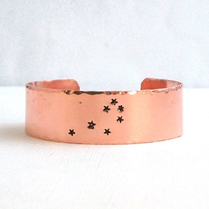 Seven Sisters Constellation Cuff Bracelet The Pleiades Hand Stamped Copper image 3