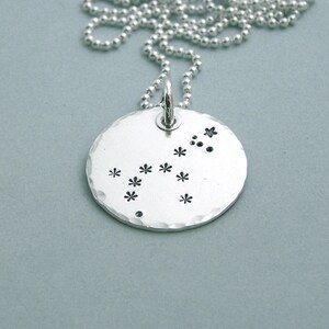 Monoceros Unicorn Constellation Necklace Hand Stamped Sterling Silver image 1