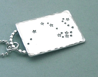 Draco - Constellation Necklace - Hand Stamped Sterling Silver