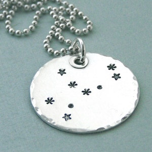 Virgo - Hand Stamped Constellation Necklace - Sterling Silver