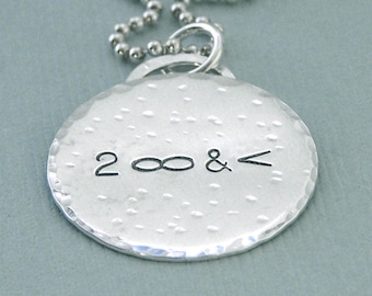 To infinity and beyond - Hand Stamped Necklace - Sterling Silver