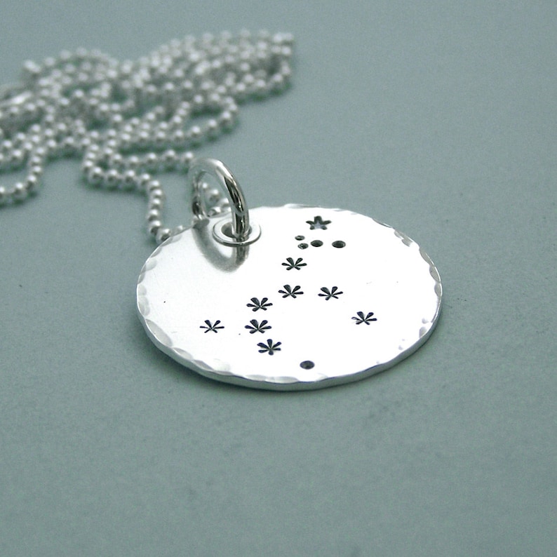 Monoceros Unicorn Constellation Necklace Hand Stamped Sterling Silver image 4