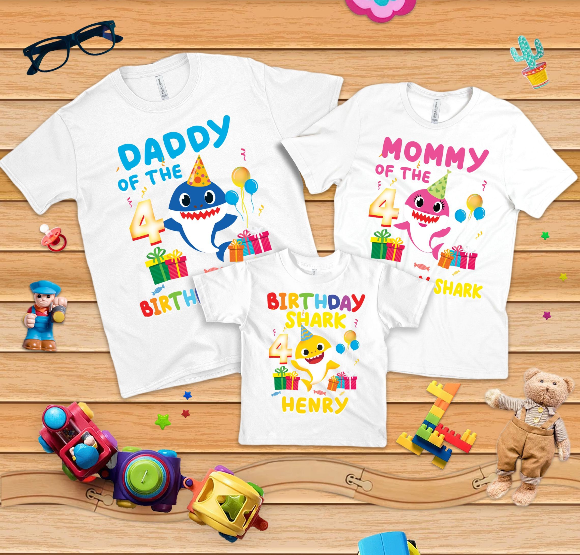 Custom Baby Shark Birthday Shirt Matching Birthday Family Etsy