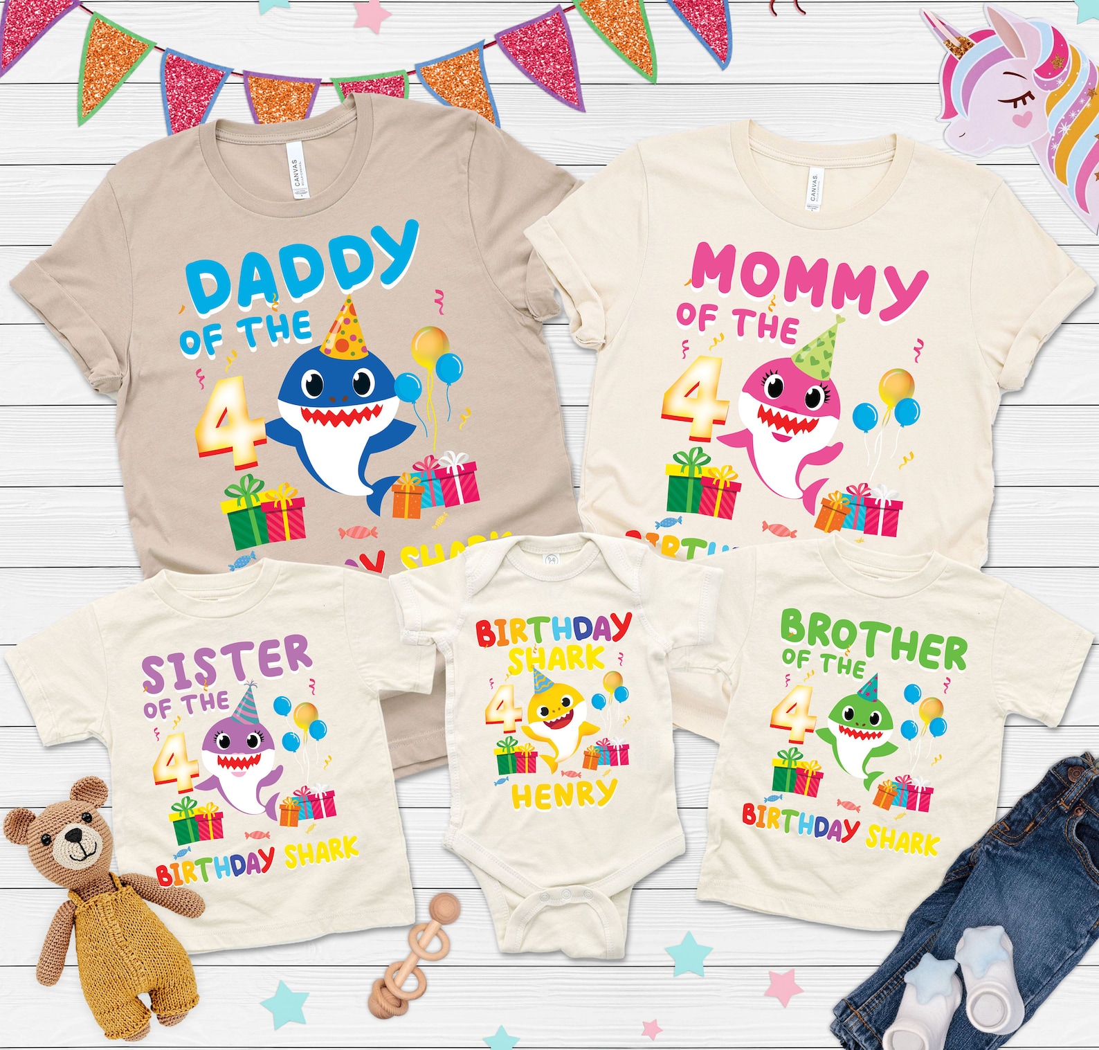 Custom Baby Shark Birthday Shirt Matching Birthday Family | Etsy