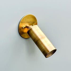 Raw Brass Wall Sconce: Adjustable Spotlight, Modern Accent Lighting