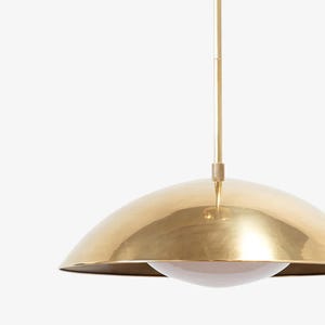 Aldorno Pendant Light | Raw Brass With Globe 1 Light | Mid century Light handmade Light Beautiful Light Fixture