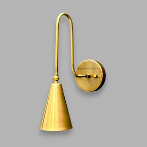 Raw Brass Sconce Light Fixture | Wall Mounted Sconce Light | Modern Sconce for Bedroom, Kitchen Vanity Lighting Décor