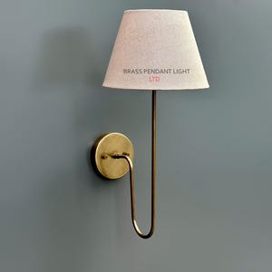Brass Wall Sconce with Shade | 1950s Mid Century Wall Lamp | Wall Mounted Light Fixture | Classic Sconce, Minimalist Wall Lamp