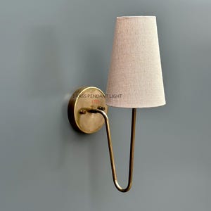 Wall Sconce with Lampshade | Modern Wall Light Fixture | Brass Wall Light | Classic Sconce, Minimalist Wall Lamp