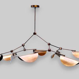 Mid-Century Sputnik Chandelier: 8-Arm Brass Light Fixture, Stilnovo Style