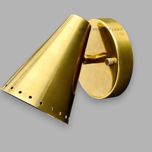Raw Brass Wall Sconce Light | Wall Mounted Lamp Light | Mid Century Modern Brass Flush Mount | Brass Vanity Light | Kitchen Light Fixture