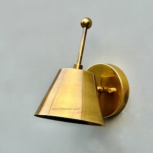 Antique Brass Wall Lamp | Vanity Light Fixture | Raw Brass 1 light Sconce | Wall Lamp Sconce | Pivot Brass Sconce Mid Century Wall Lamp
