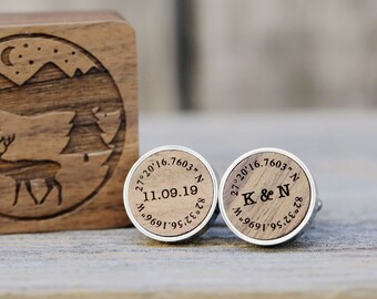 Personalized Cufflinks,Custom Coordinates Gift for Groom Cufflinks Personalized Cufflinks Engraved Cufflinks Latitude Longitude Cufflinks