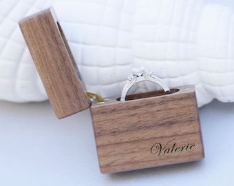 Wedding Ring Box, Wood Ring Box,Walnut Ring Box, Wooden Ring Box,Proposal ring box, Engagement Ring Box, Engagement Ring Holder