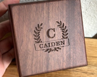 Boîte cadeau carrée en bois et coussin, boîte en bois pour montre (boîte uniquement)