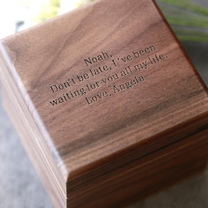 Watch Box , Walnut Wood Box, Husband from Bride, Wedding Day Gift, Wooden Gift Box & Pillow,  Watch Wood Box, Groom, (Box only)