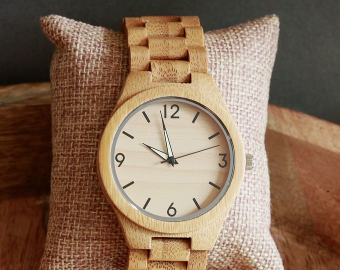 Personalized Wood Watch & Walnut Wood Box, Personalized Wooden Watch, Personalized Watch, Engraved Watch, Engraved Wood Watch