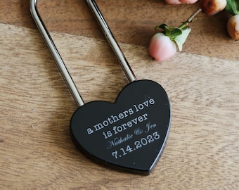 Love Lock, Heart Lock, Custom Lock, Rose Gold Heart Love Padlock With Key, Engraved Lock Lock, Personalized Padlock