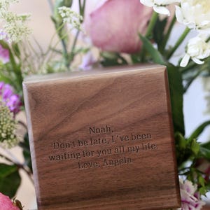 Watch Box , Walnut Wood Box, Husband from Birde, Wedding Day Gift, Wooden Gift Box & Pillow,  Watch Wood Box,(Box only)
