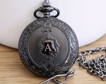 Personalisierte Herren Taschenuhr,Quarz Taschenuhr,Steampunk Taschenuhr,Taschenuhr Kette,Bräutigam Geschenk,Trauzeugen Geschenk