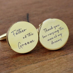 Father of the Groom Cufflinks,Personalized Cufflinks, Round Engraved Cufflinks, Custom Cufflinks Gifts for Him,Wedding Gift