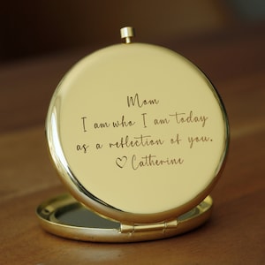 Personalized Compact Mirror, Mother of the Bride Gift, Gift for Mom From Daughter, Mother of Groom Gift, Pocket Mirror, Wedding Gift