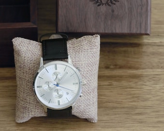 Custom Engraved Personalized Mens Wrist Watch, Black Watch,Groomsmen Gifts,  Wedding, Anniversary Gifts, Father's Day Gifts, Husband Gifts