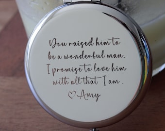 Personalized Compact Mirror,Mother of Groom Gift,Mother of the Bride Gift,Gift for Mom From Daughter,Mother of the Bride Gift,Wedding Gift