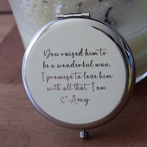 Personalized Compact Mirror,Mother of Groom Gift,Mother of the Bride Gift,Gift for Mom From Daughter,Mother of the Bride Gift,Wedding Gift